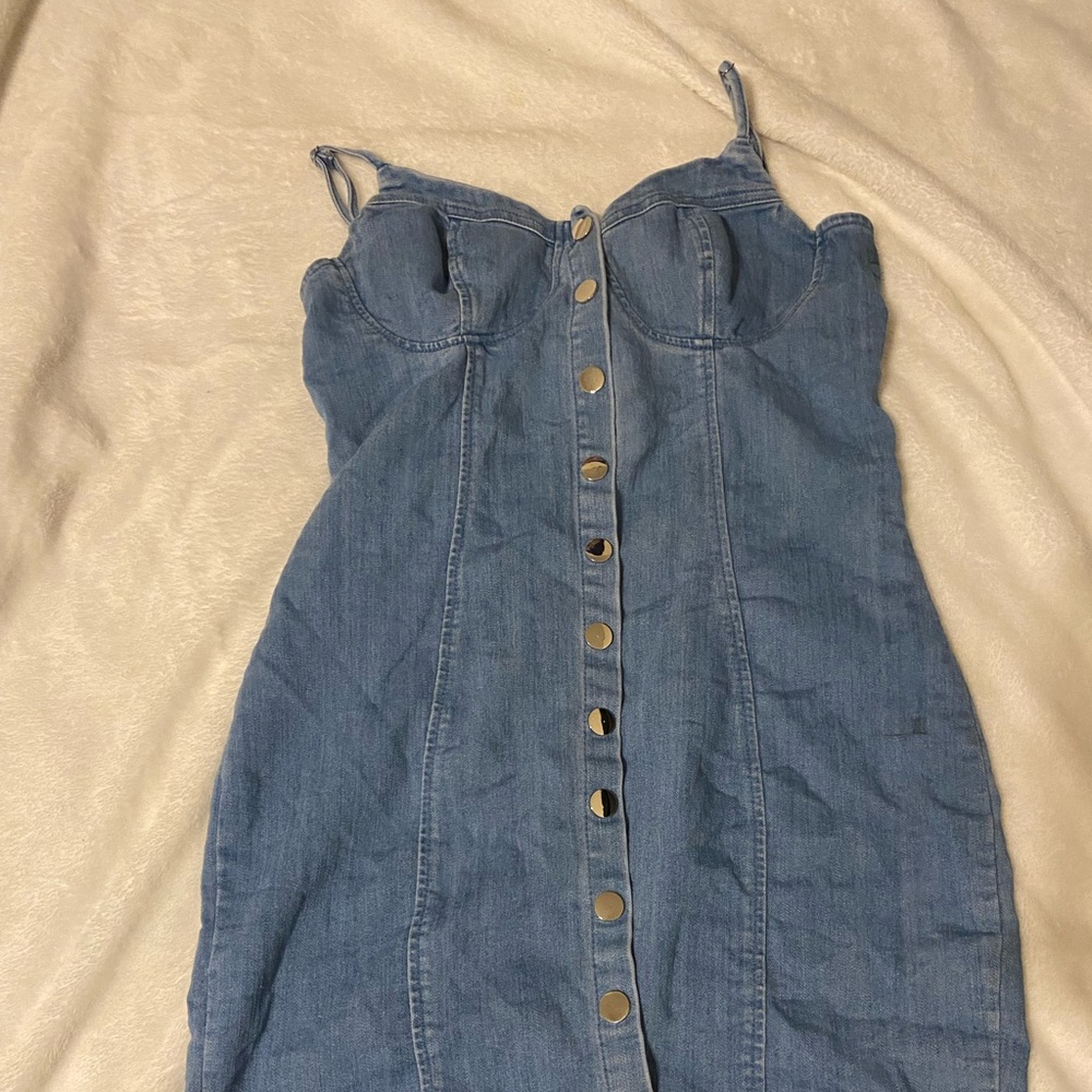 Jean button down dress